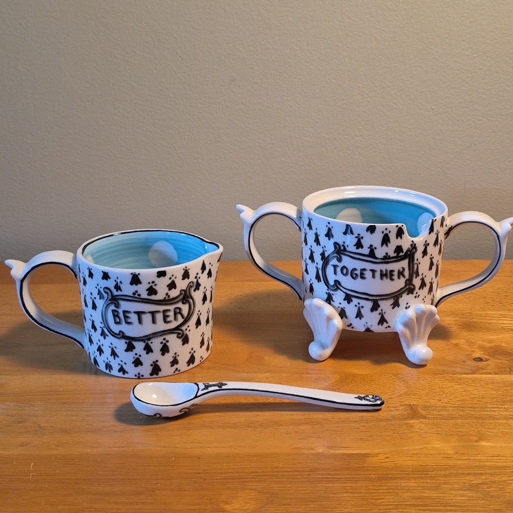 MOLLY HATCH Anthropologie 'Better Together' Ceramic Stacking Creamer/Sugar Set - Picture 4 of 16
